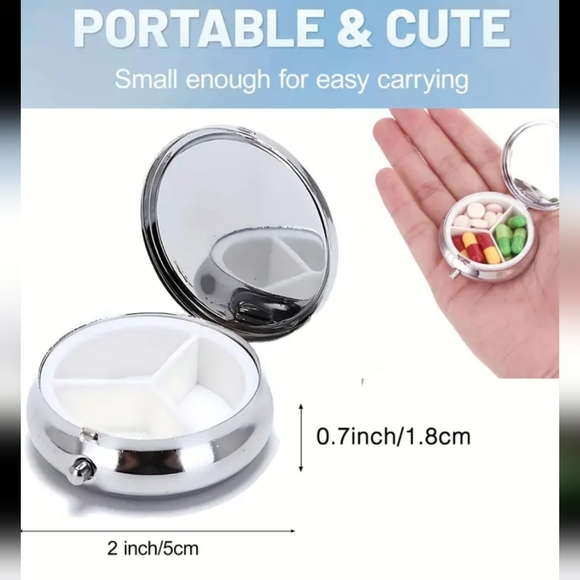 Artistic Sun & Moon Pill Box - 3-Compartments - Picture 3 of 3